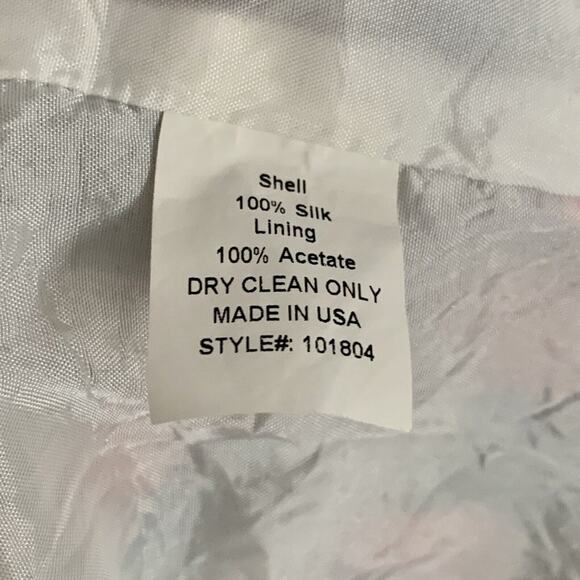 81 Poppies Silk Mini Shift Dress Juniors Size 0 Pink Teal Gray Chevron Print - Picture 7 of 7